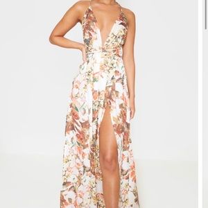 Floral maxi dress with slit